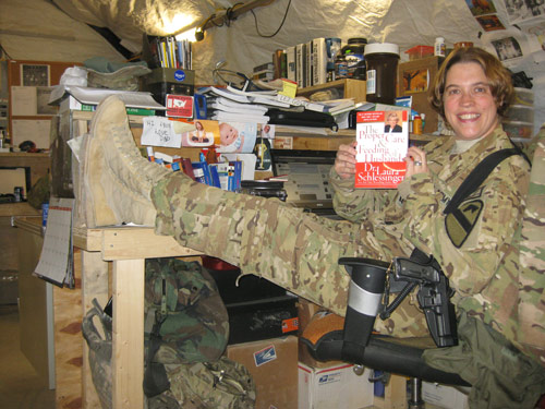 Lynn reading PCFH in Afghanistan